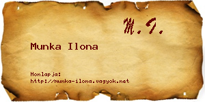 Munka Ilona névjegykártya